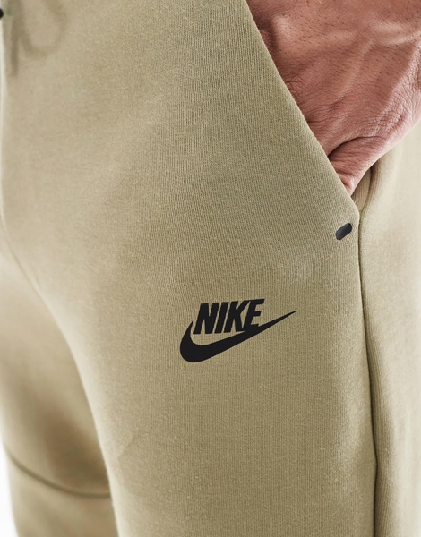 Nike Tech Fleece cuffed sweatpants in khaki