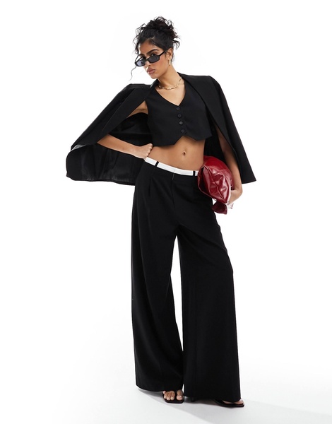 Bershka tailored vest in black - part of a set