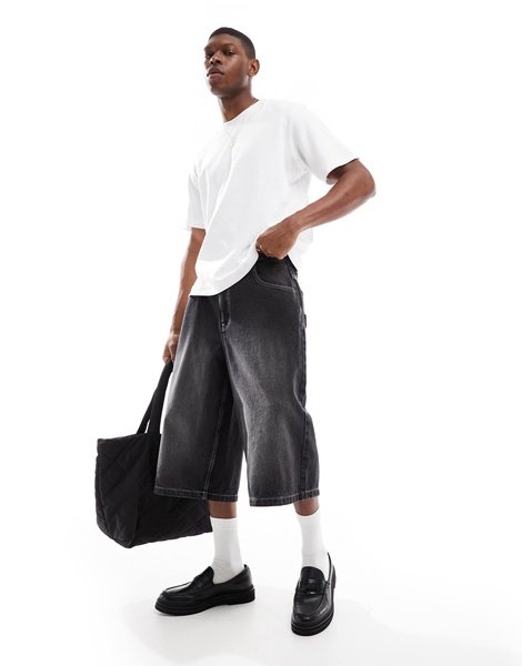 Bershka super baggy jorts in black