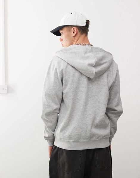 Weekday Standard Zip Hoodie in gray