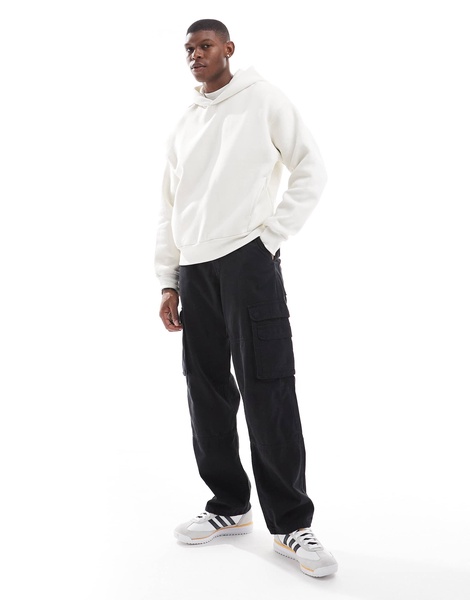 Bershka boxy tonal back print hoodie in white