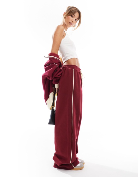 ASOS DESIGN contrast side stripe wide leg sweatpants