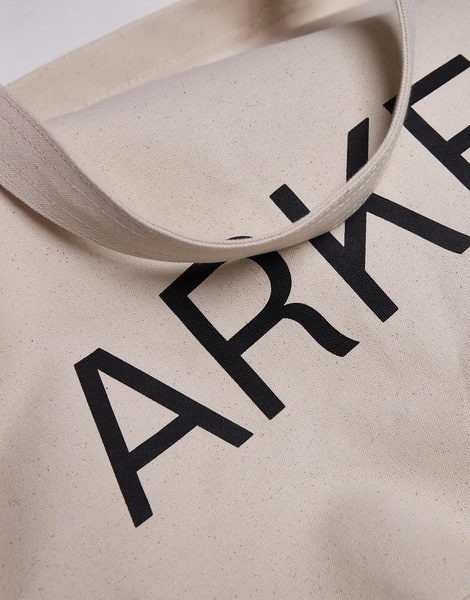 ARKET oversized canvas tote bag in off white