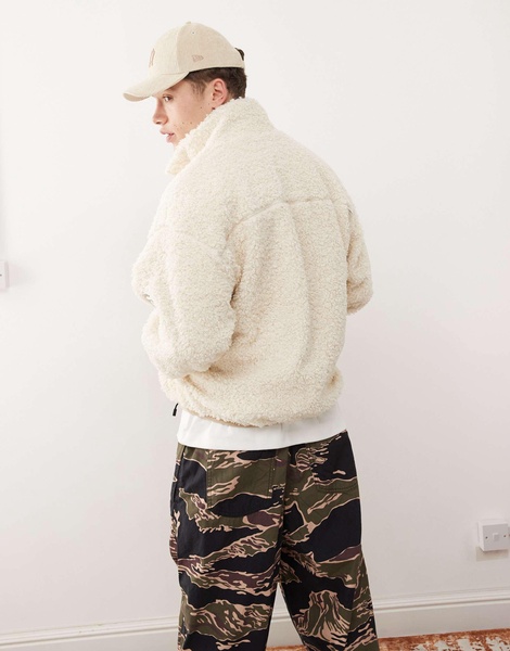 Aape By A Bathing Ape logo fleece sweatshirt in beige