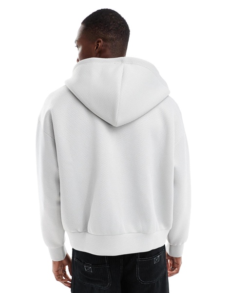 Bershka athletic zip up hoodie in gray