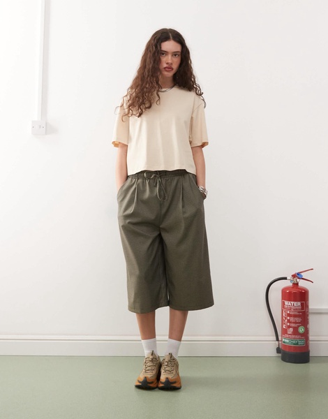 COLLUSION boxy short sleeve t-shirt in buttermilk yellow