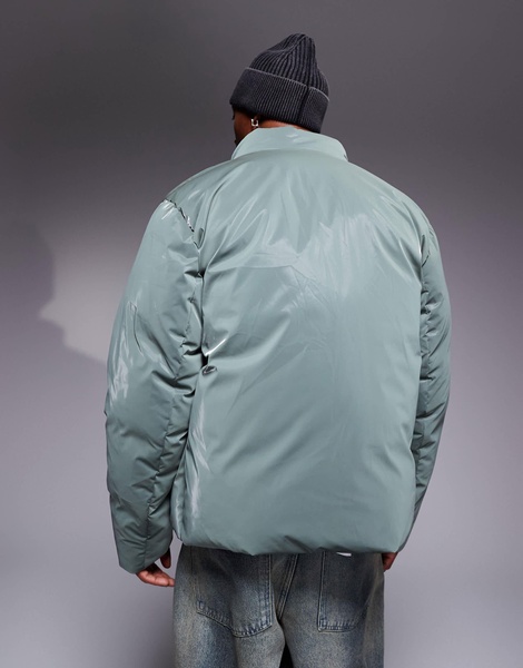 ASOS DESIGN oversized metallic puffer jacket