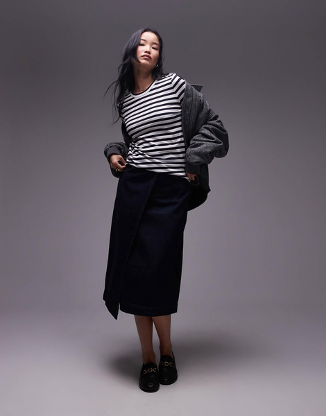 ARKET long sleeve t-shirt in navy and white stripes