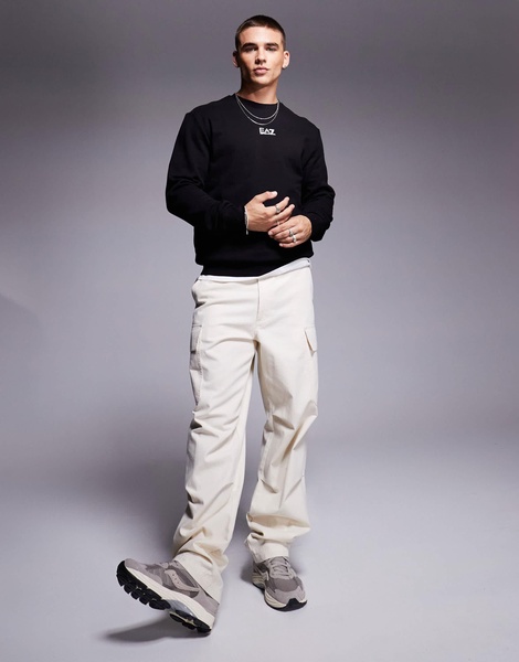 EA7 chest logo sweatshirt in black