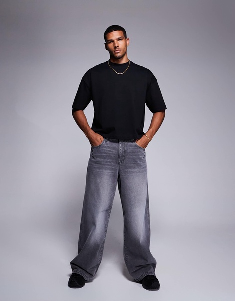ASOS DESIGN premium heavyweight oversized boxy t-shirt 300gsm in black