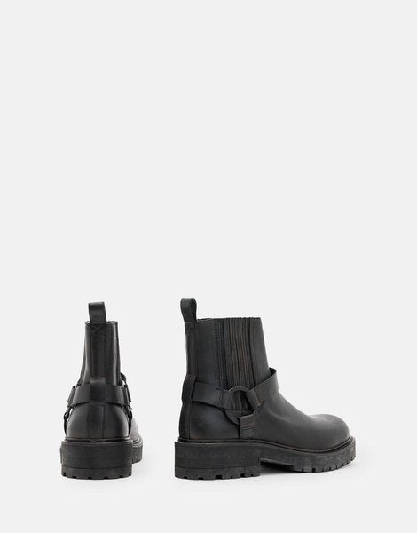 AllSaints Hank leather biker boots in black
