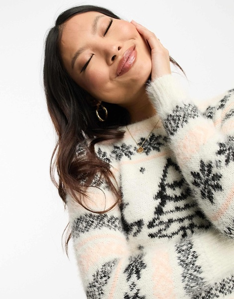 Brave Soul Petite fairisle christmas sweater dress