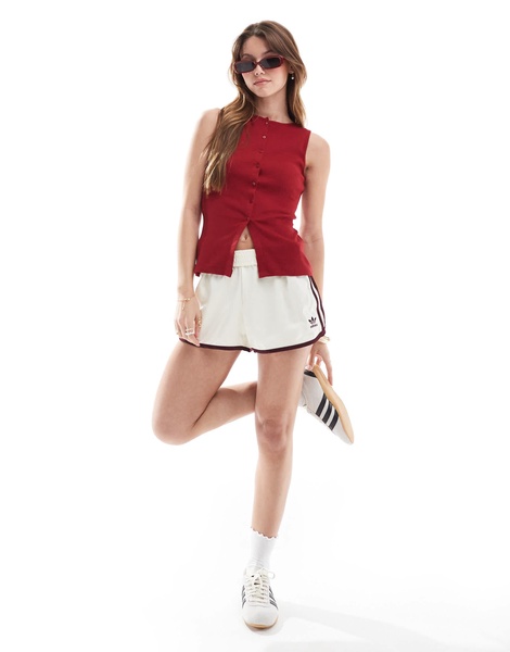 Brave Soul button down vest in red