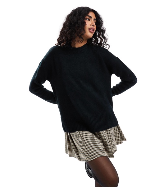 Vero Moda oversized high neck sweater in black