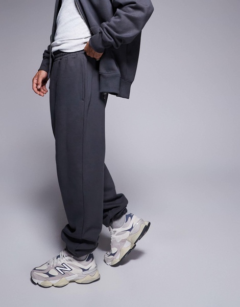 ASOS DESIGN premium heavyweight oversized sweatpants in charcoal
