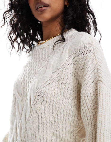 ONLY cable knit sweater in cream