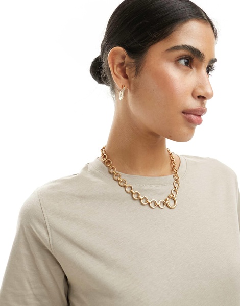 Mango basic T-shirt in light beige