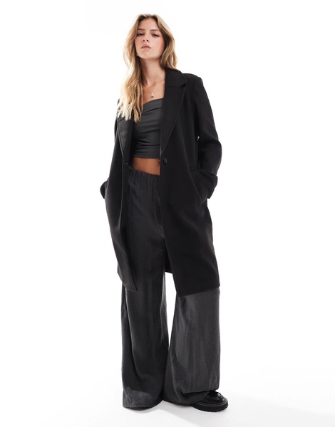 Stradivarius wool look jacket in black
