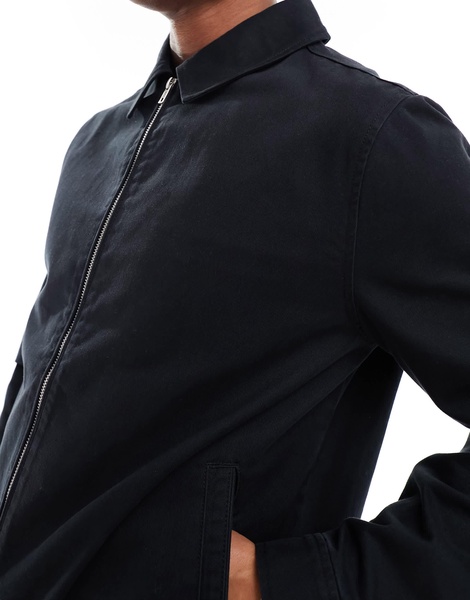 ASOS DESIGN harrington jacket in black