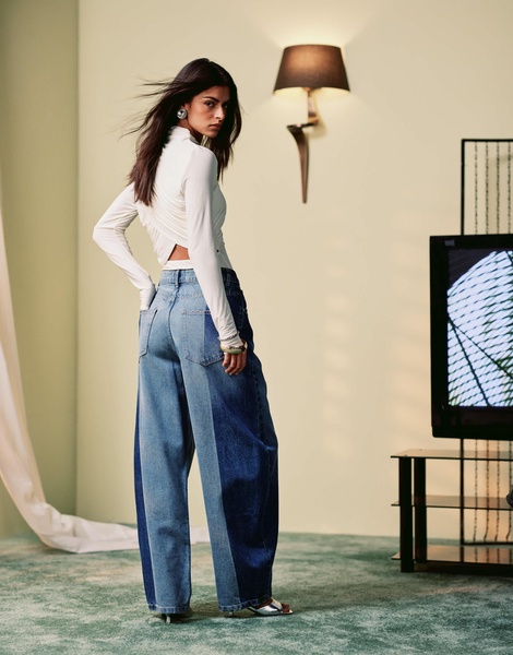ASOS DESIGN high waisted barrel leg jeans in tonal wash