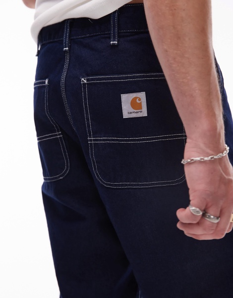 Carhartt WIP simple denim jorts in dark wash blue