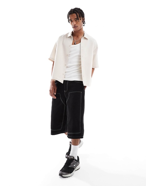 Bershka relaxed shirt in ecru