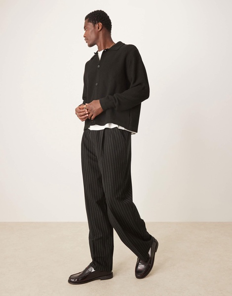 ASOS DESIGN oversized knitted cardigan in black