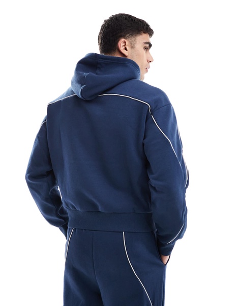 Bershka piped hoodie in blue - part of a set