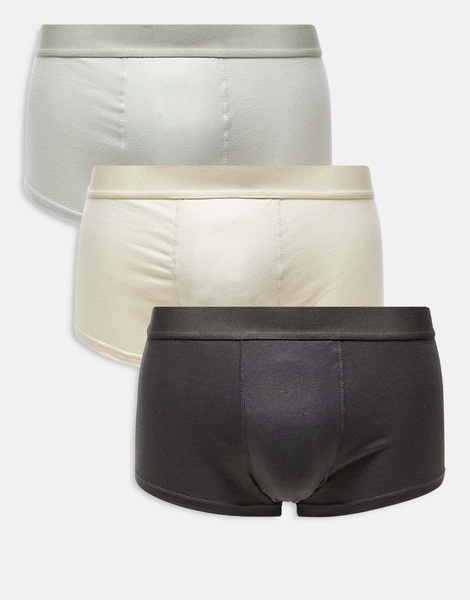 Brave Soul 3 pack boxers in charcoal, green, stone