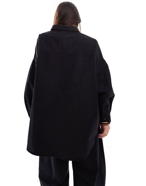 ASOS DESIGN washed shirt in black - part of a set
