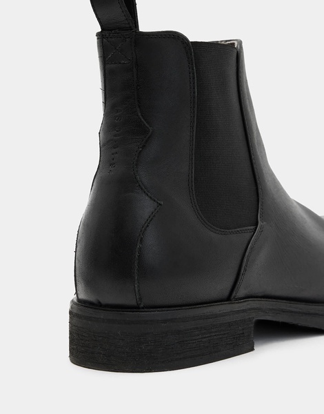 AllSaints creed leather boots in black