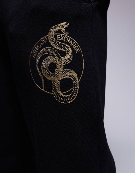 Armani Exchange lunar capsule snake sweatpants in black