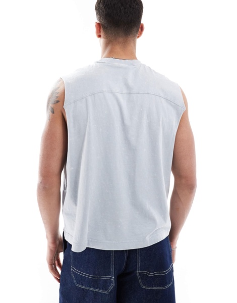 Bershka worker tank in gray