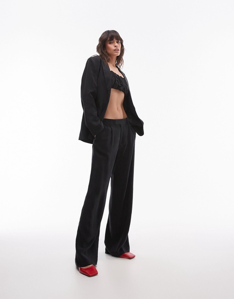 Mango cupro slouchy pants in black - part of a set
