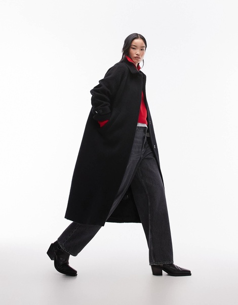 ARKET oversized midi coat in black