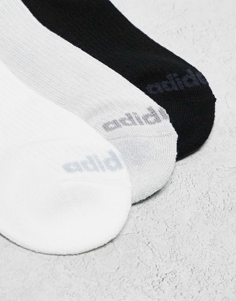 adidas Originals Unisex PRM 3 pack quarter socks in gray multi