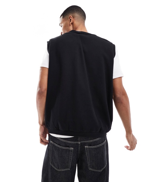 ASOS DESIGN oversized v neck jersey cardigan in black