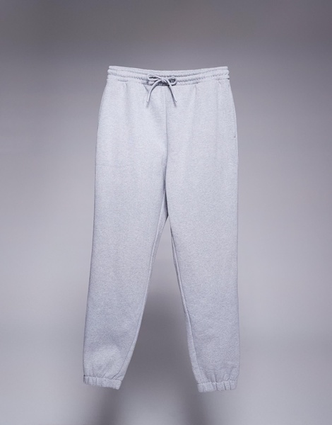 ASOS DESIGN premium heavyweight tapered joggers 400gsm in heather gray