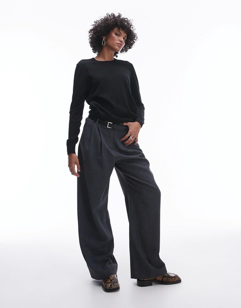 ARKET merino wool fine knit sweater in black