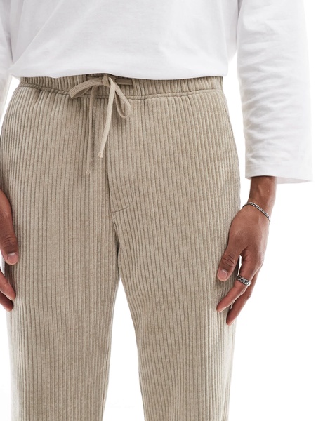 Bershka cord baggy pants in brown - part of a set
