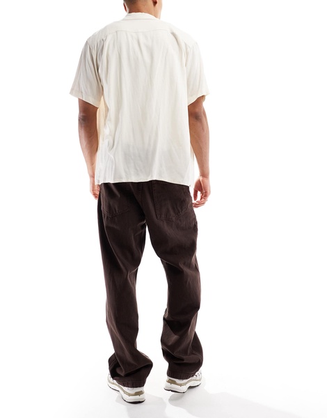 Bershka baggy jeans in chocolate brown