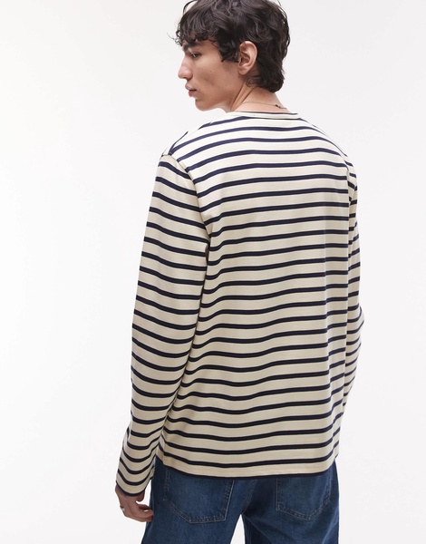 ARKET long sleeve T-shirt in blue and white stripes