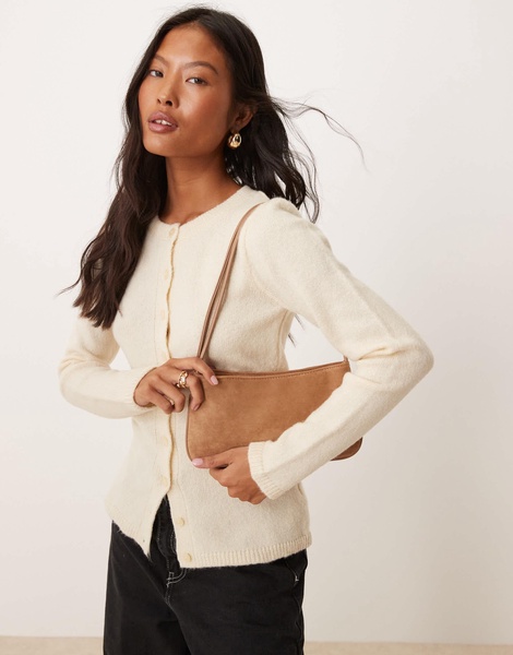 ASOS DESIGN Faux Suede shoulder bag with skinny straps