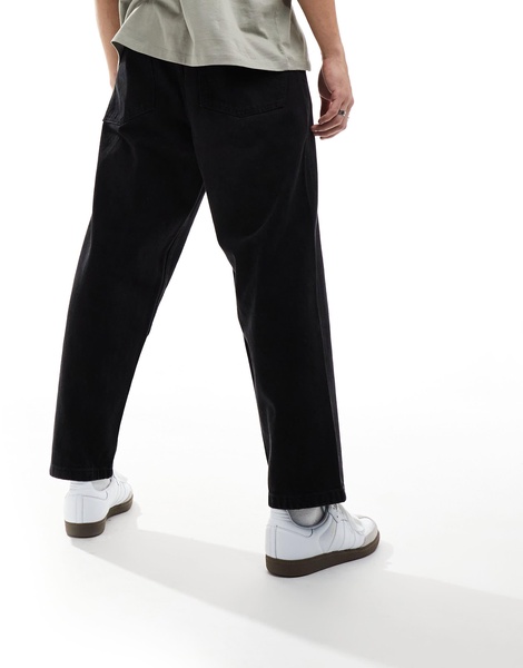 ASOS DESIGN barrel fit jeans in flat black