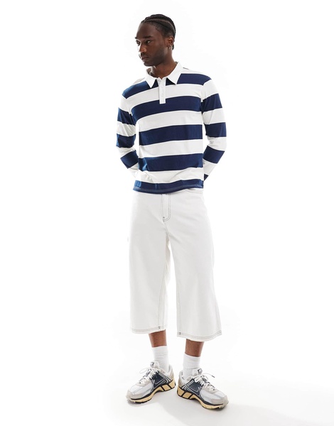 Another Influence striped rugby long sleeve t-shirt in blue