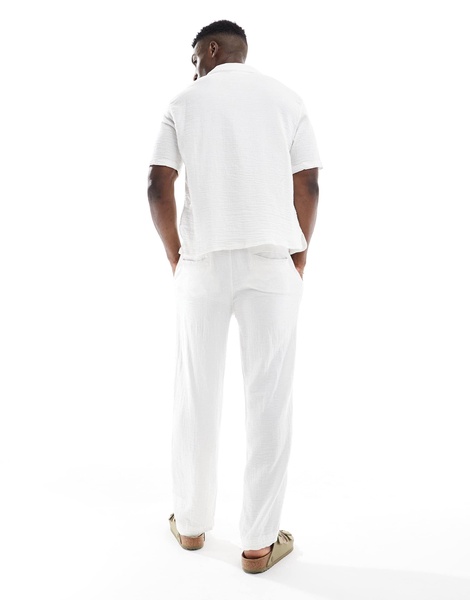 Bershka textured pull on pants in white - part of a set
