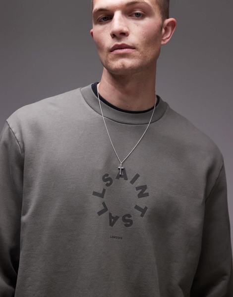 AllSaints Tierra sweatshirt in green