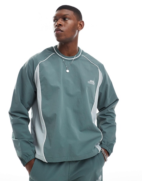 Bershka retro sport paneled T-shirt in green - part of a set