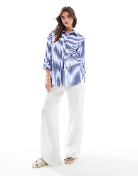 Miss Selfridge oversized shirt in navy
