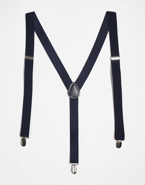 ASOS DESIGN suspenders set in navy